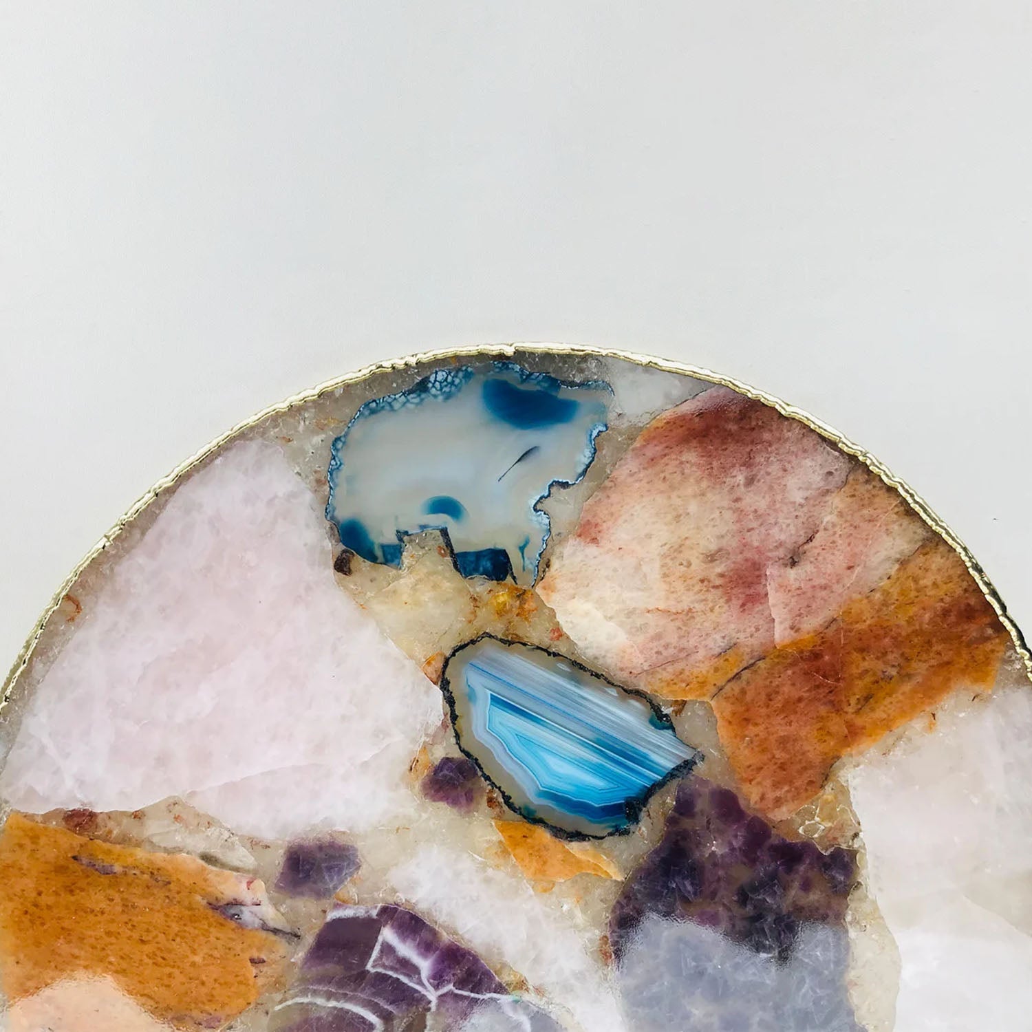 Large Multicolored 12" Diameter Agate Platter/Tray/Personalised Momentos/Sign Boards